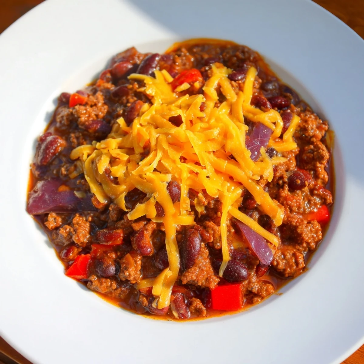 Beef and Bean Chili Cheddar