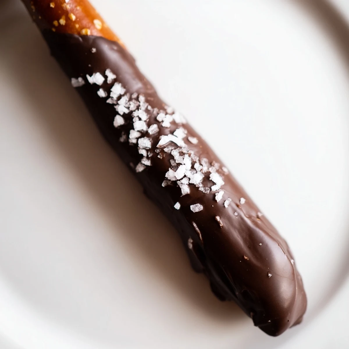 Perfectly dipped Chocolate Dipped Pretzels with Sea Salt arranged on parchment paper, ready for snacking or gifting.