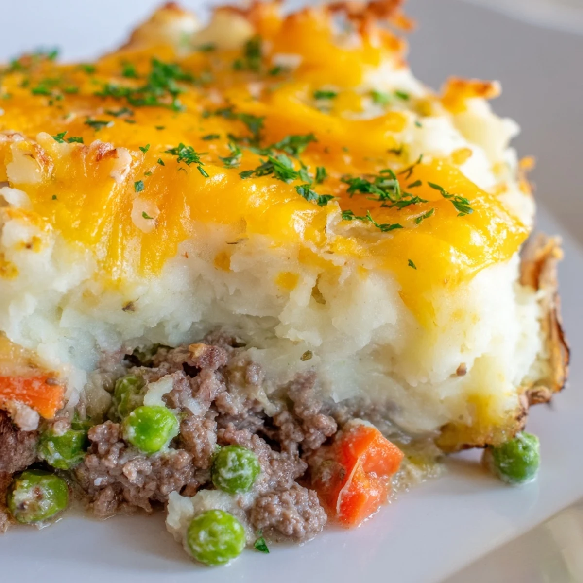 Crisp russet potato skins loaded with a hearty ground lamb filling, green peas, and thyme, finished with piped mashed potatoes for a festive St. Patrick's Day appetizer.