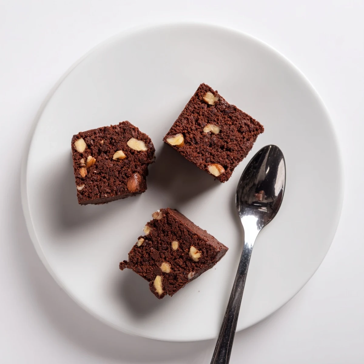 Freshly baked Chocolate Brownie Bites with chopped nuts piled on a wooden serving board, ready for a party.