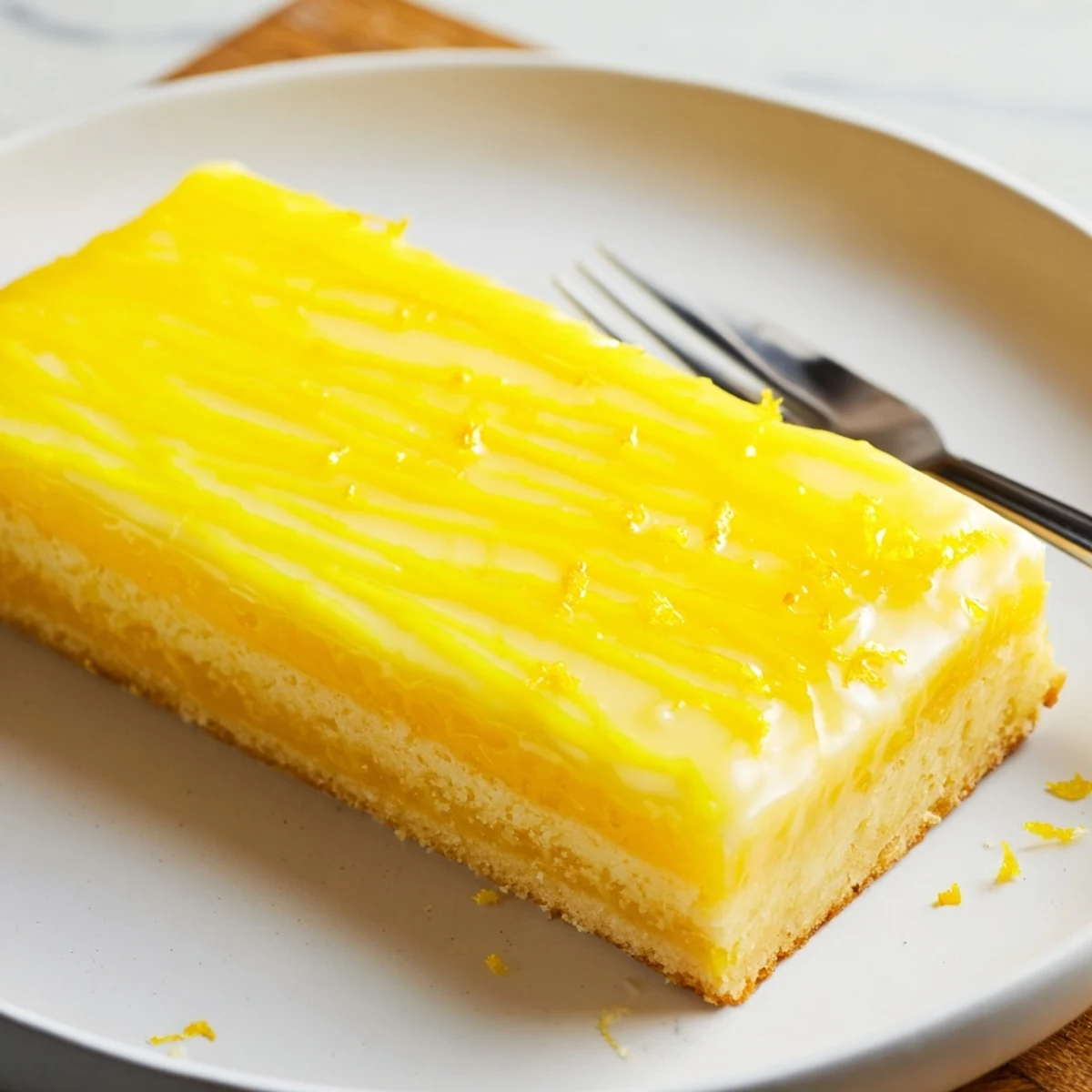 Lemon Dessert Bars with glaze cooling on a wire rack, the bright yellow filling and crumbly crust ready for a sunny dessert table.