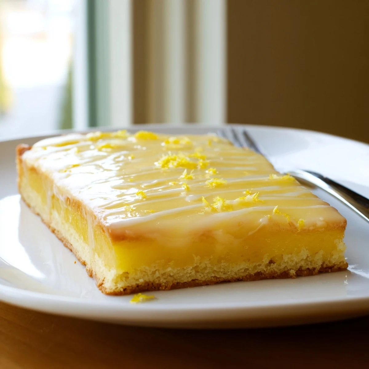Freshly baked Lemon Dessert Bars with a smooth lemon glaze, perfect for picnics and afternoon tea, served chilled or at room temperature.