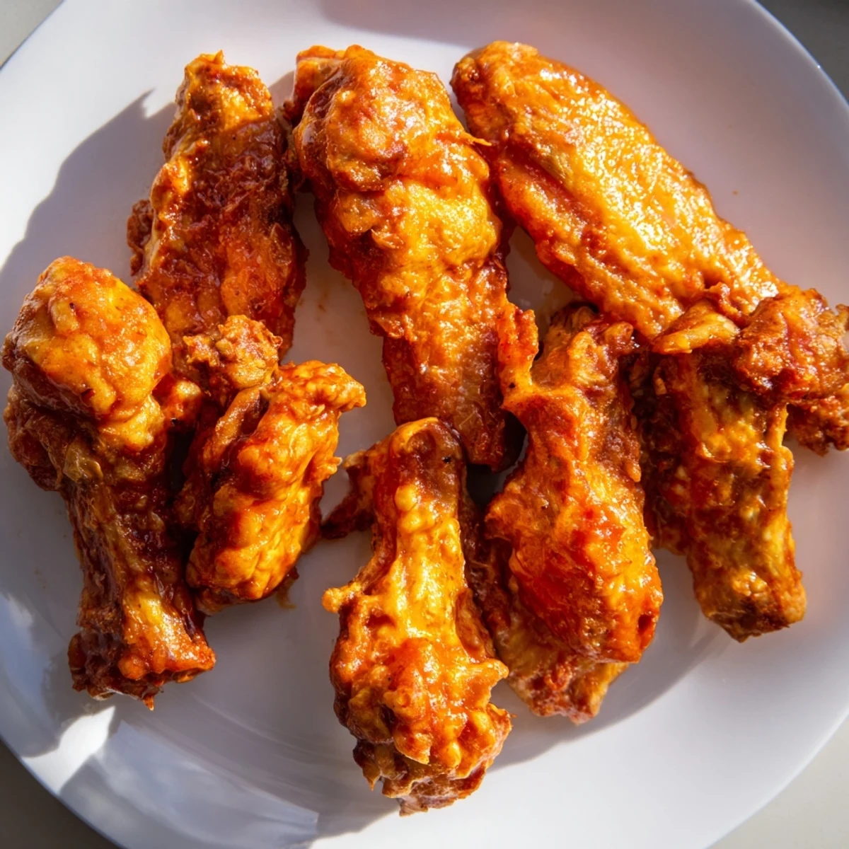 Golden, crispy Air Fryer Chicken Wings with Buffalo sauce, served with celery sticks and creamy blue cheese dip.