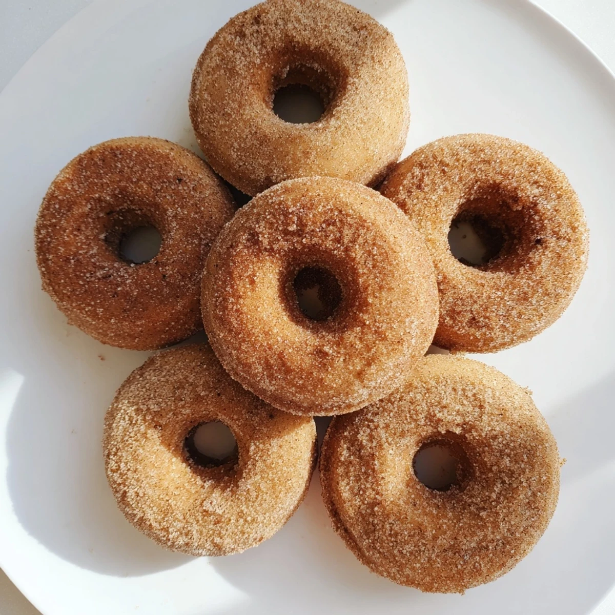 A plate of Delicious Baked Cinnamon Sugar Donuts You Cant Resist arranged for a cozy breakfast or dessert serving.