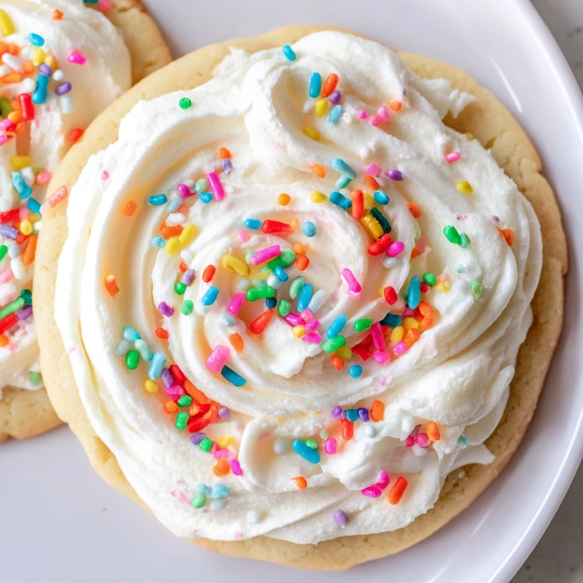 A bite-sized piece of Walmart-Style Sugar Cookies with Buttercream Frosting reveals a fluffy, tender crumb perfect for dessert lovers.