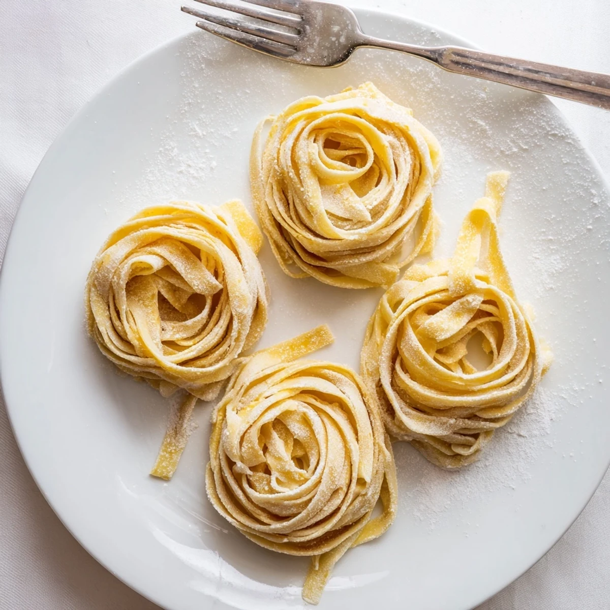 Rustic Italian pasta noodles made with active sourdough starter ready for boiling water bath