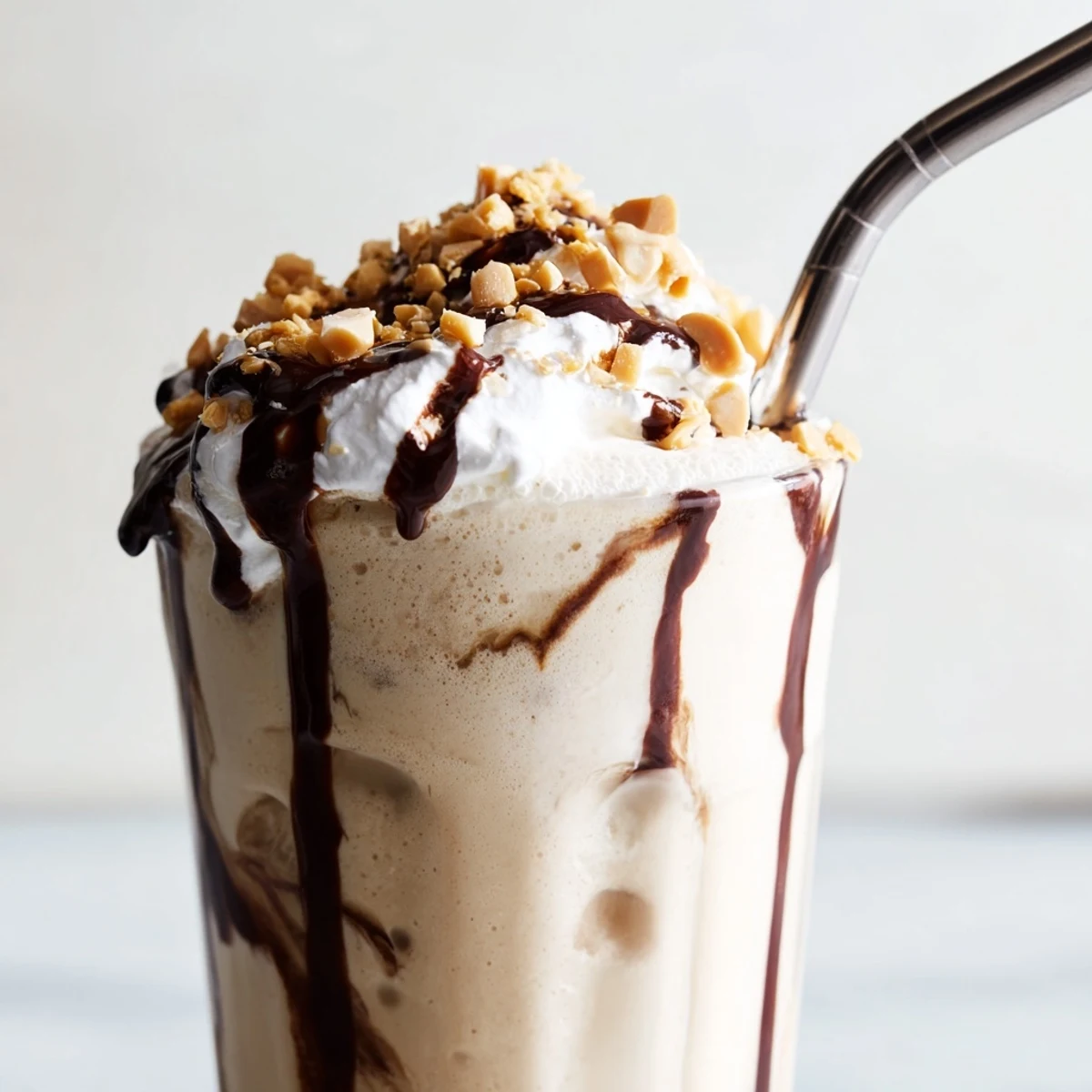 Creamy vanilla ice cream blended with rich peanut butter creates this indulgent Five Guys milkshake perfect for dessert