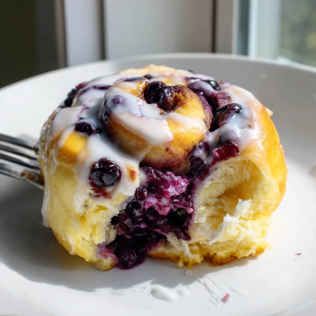 Fluffy breakfast rolls swirled with sweet blueberry filling and zesty fresh lemon