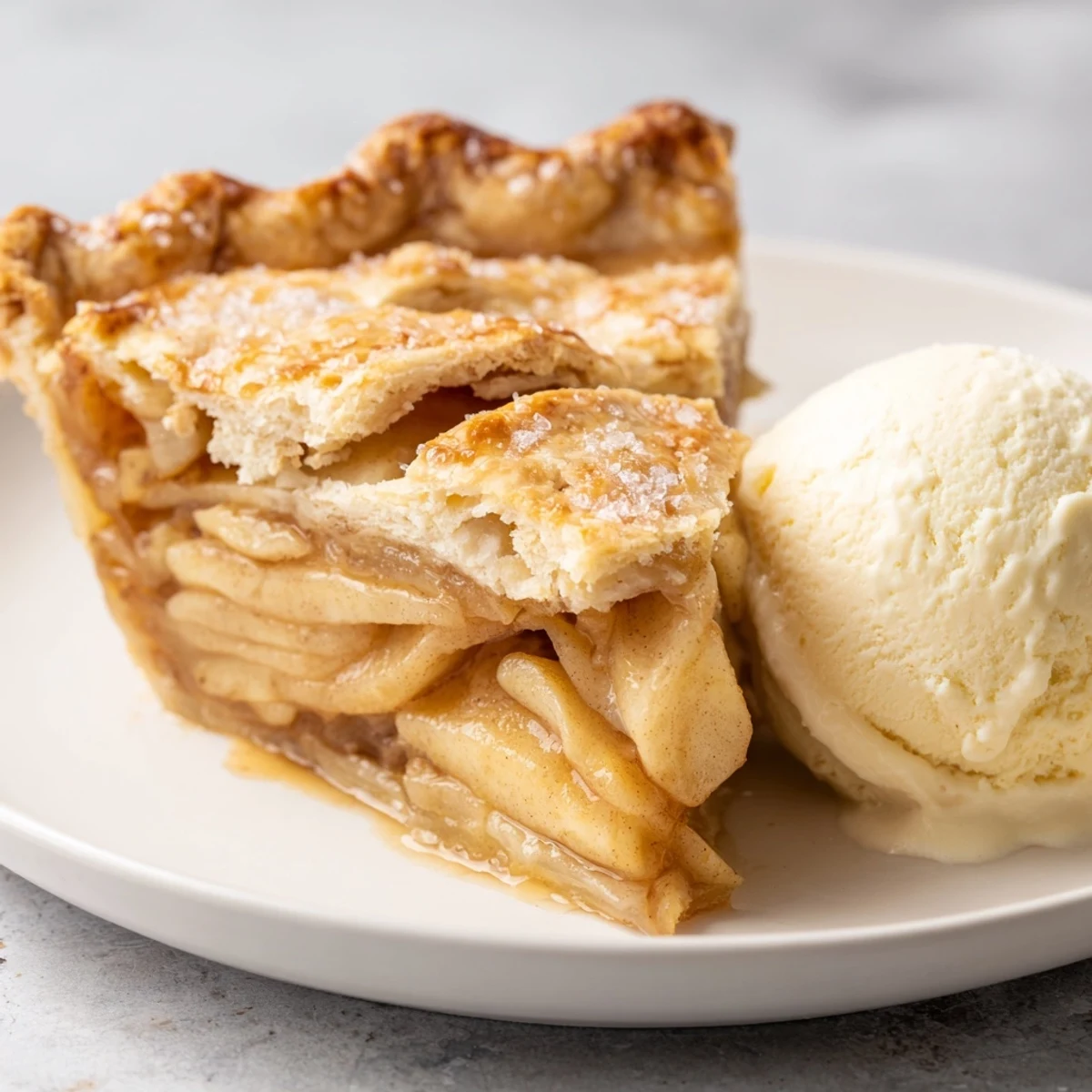 Golden homemade apple pie with woven lattice crust fresh from the oven