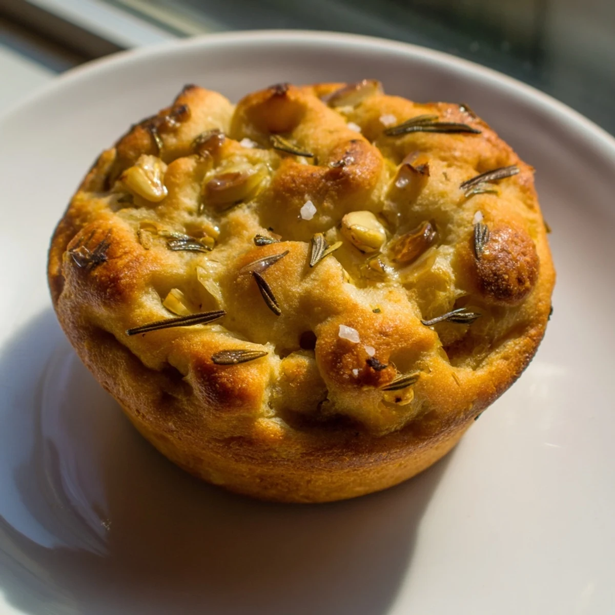 Garlic Rosemary Focaccia Muffins