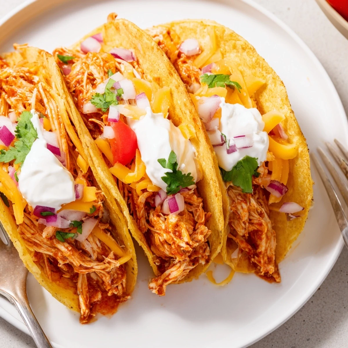 Slow Cooker Shredded Chicken Tacos