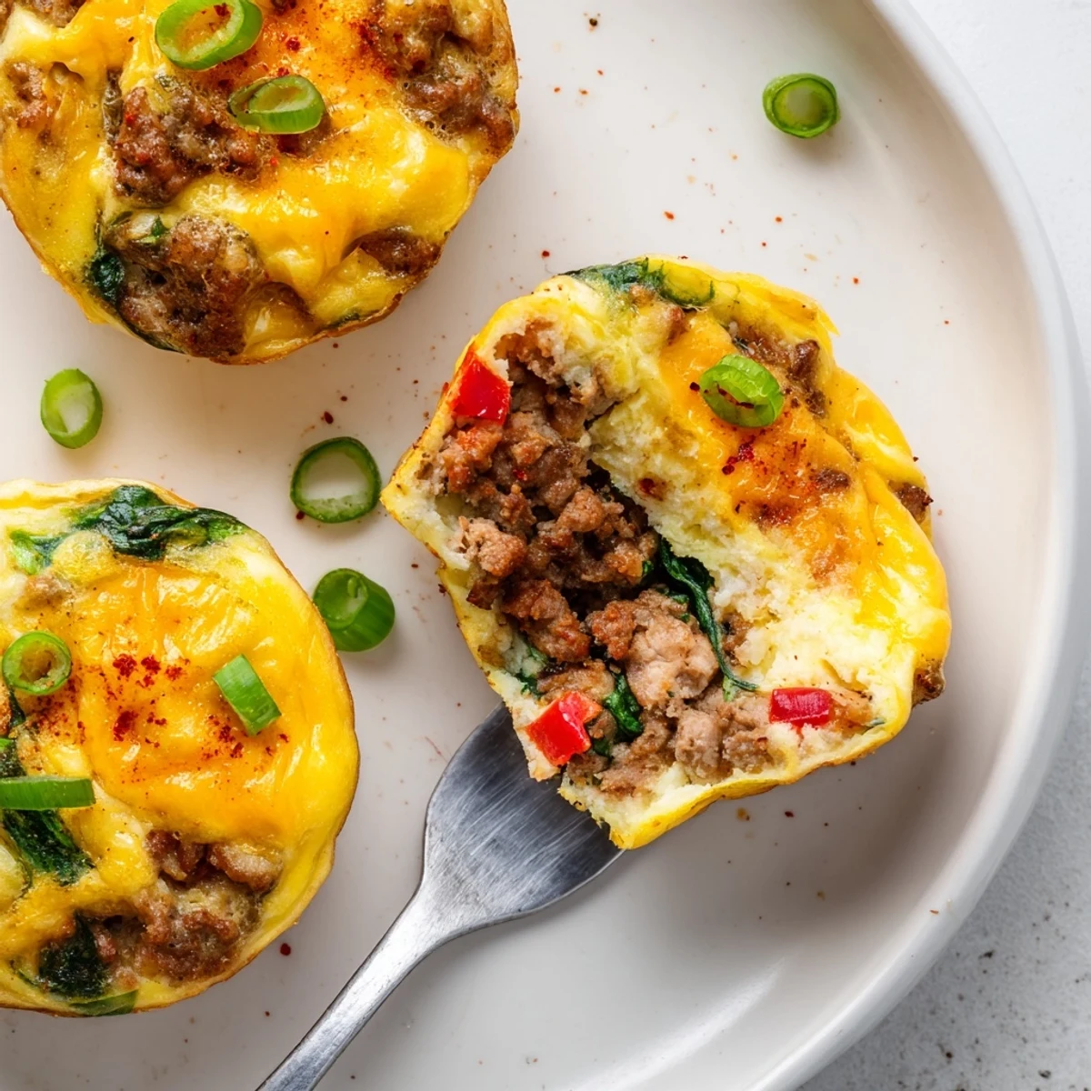 Bite-sized Turkey Sausage Egg Muffins, savory aroma, perfect grab-and-go breakfast.