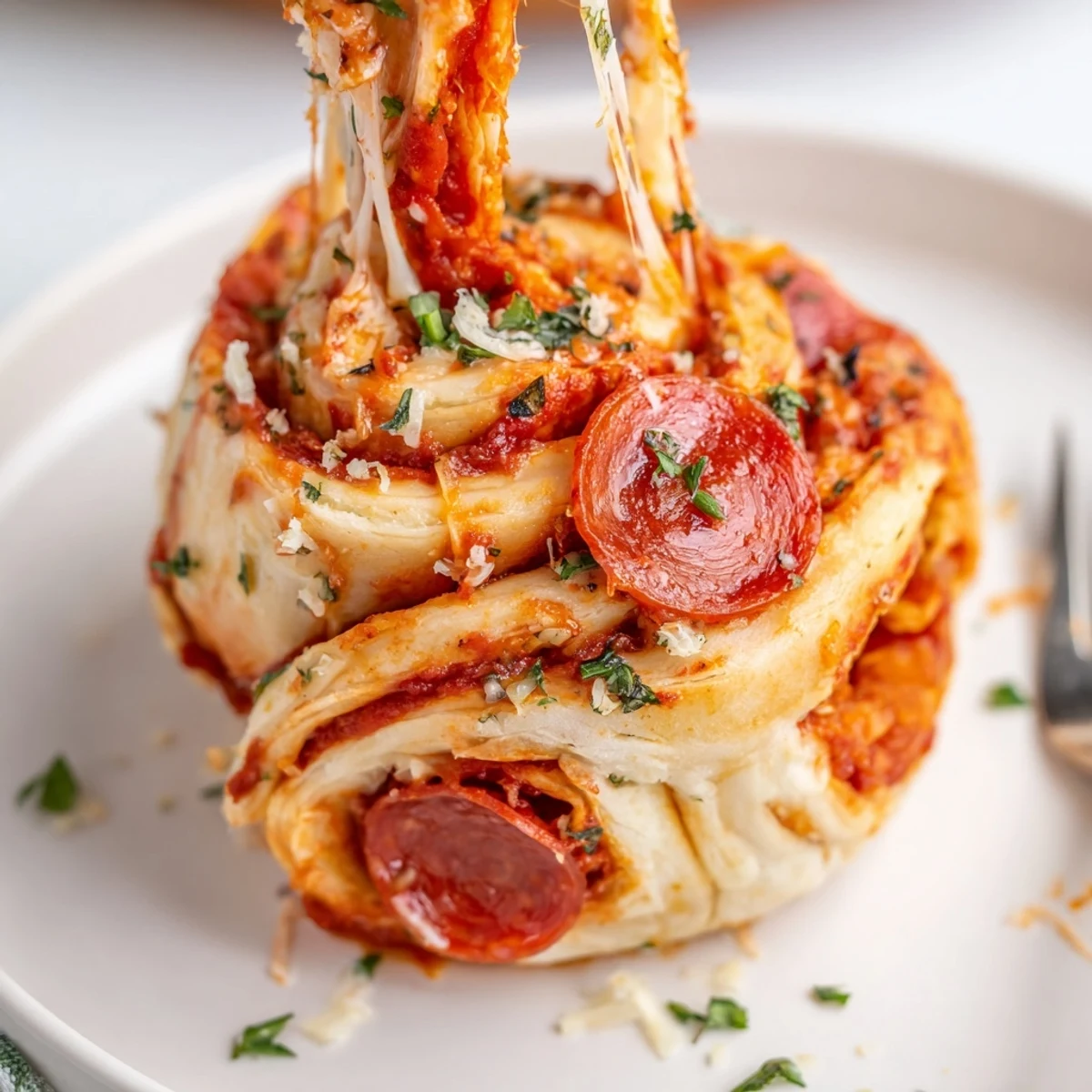 Warm homemade pizza rolls with gooey mozzarella, brushed garlic butter sheen