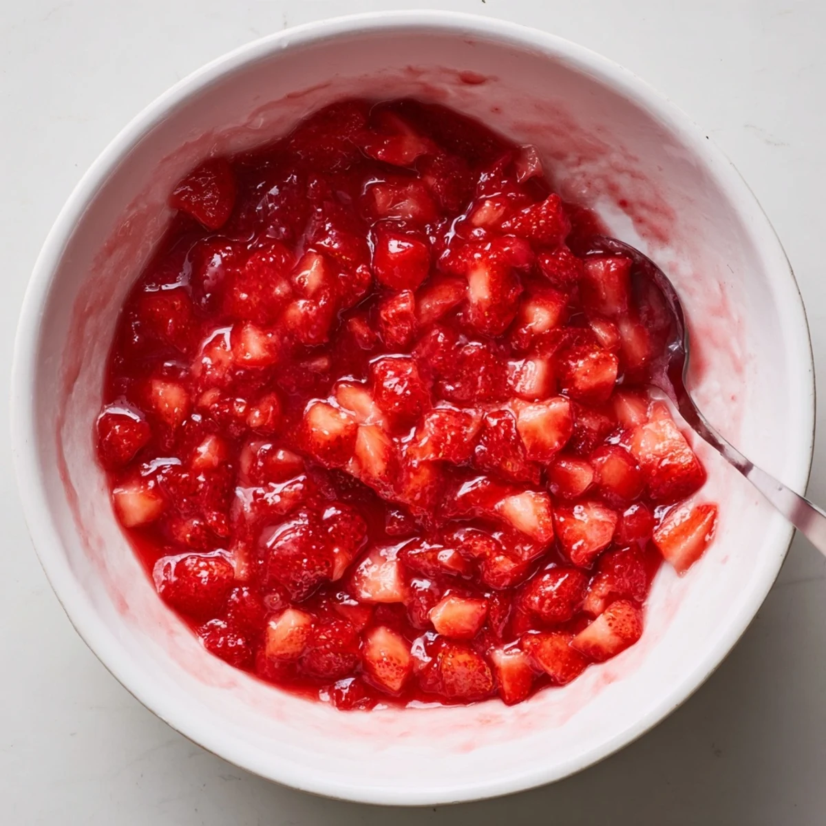 Strawberry Cake Filling Recipe bubbling glossy, fresh berry aroma, cooling for layering