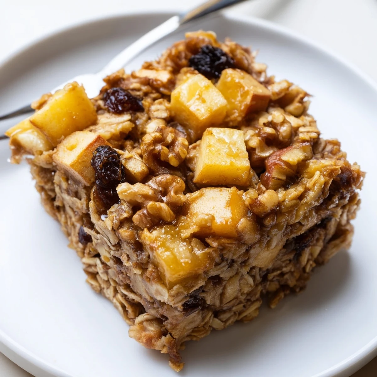 Delicious Apple Cinnamon Oatmeal Bake Recipe For Mornings warm, golden, spiced, served with yogurt
