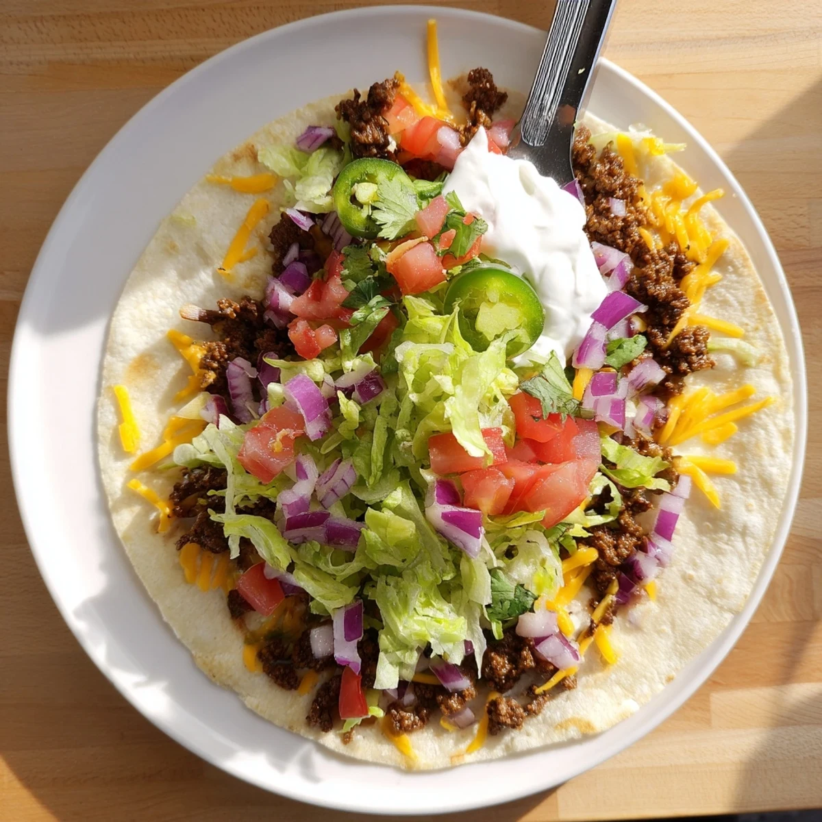 Golden crispy Blackstone smash tacos with juicy beef and melted cheddar cheese