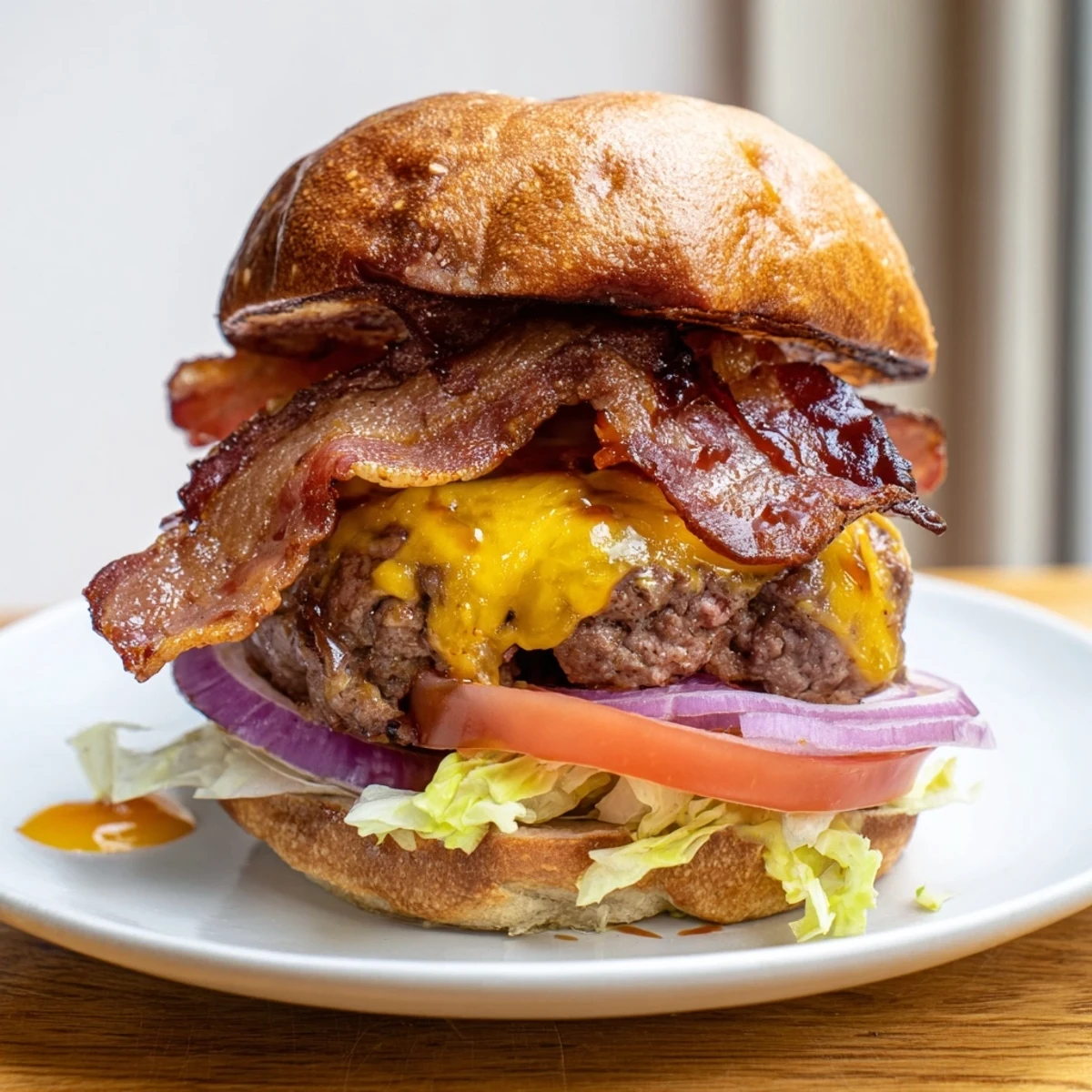 Family-ready Irresistible Crack Burgers oozing crack sauce, served with fries and cold beer