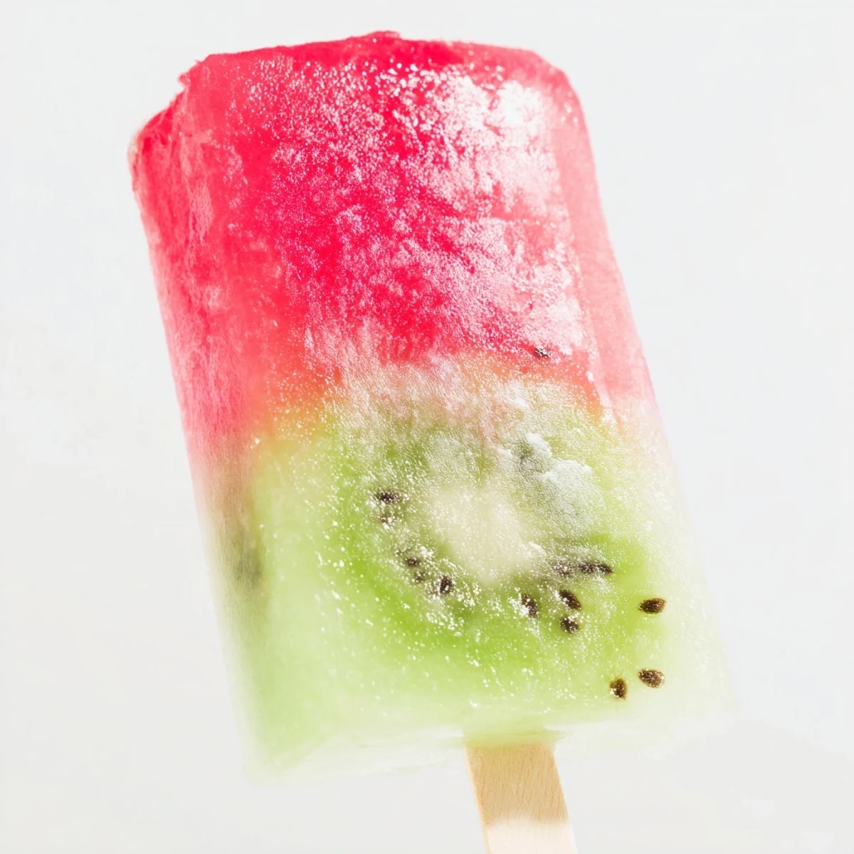 Watermelon Kiwi Fruit Pops with vibrant pink and green striped layers in popsicle molds