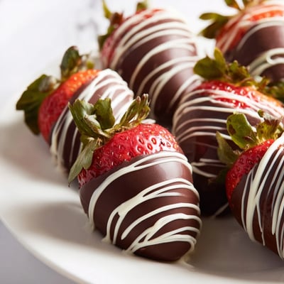 Chocolate Dipped Strawberries White Drizzle