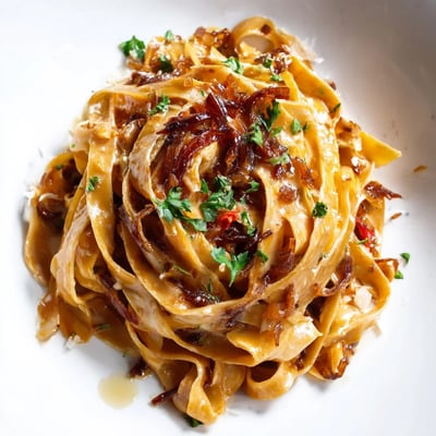 Sweet Heat Caramelized Onion Fettuccine