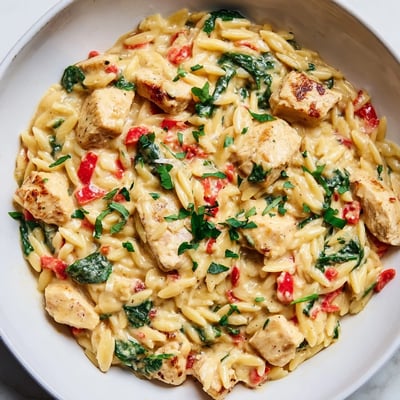 One Pot Cajun Chicken Alfredo Orzo